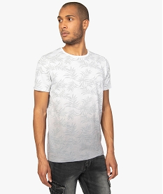GEMO Tee-shirt homme à motifs et coloris dégradé Blanc