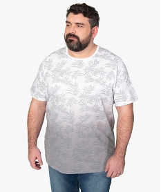 GEMO Tee-shirt homme à motif feuillage Blanc