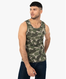 GEMO Débardeur homme à motif camouflage kaki standard