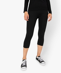 leggings femme contenant du coton bio longueur mollet noir leggings et jeggingsA448301_1