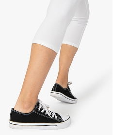 leggings femme contenant du coton bio longueur mollet blanc leggings et jeggingsA448401_2