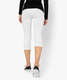 leggings femme contenant du coton bio longueur mollet blanc leggings et jeggingsA448401_3