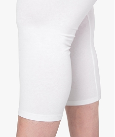 legging femme court uni en coton biologique blancA448701_2