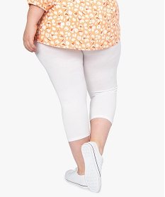 legging femme court uni en coton biologique blanc leggings et jeggingsA448701_3