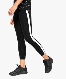 legging femme effet push-up a bandes laterales contrastantes noirA448901_1