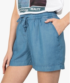 short femme en lyocell bleu shortsA450201_2