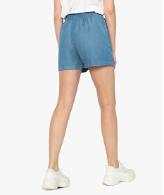 short femme en lyocell bleu shortsA450201_3