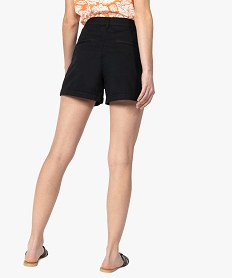 short femme uni avec poches surpiquees noir shortsA450401_3