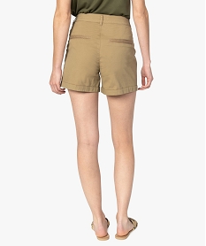 short femme uni avec poches surpiquees beige shortsA450701_3