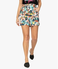 GEMO Short femme à motifs fleuris Imprimé