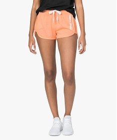 short femme coupe retro en maille fine orange shortsA452101_1