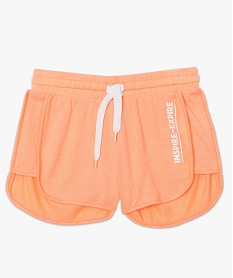 short femme coupe retro en maille fine orange shortsA452101_4