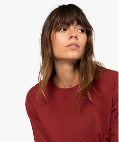 sweat femme uni en maille legere rougeA452601_2