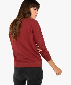 sweat femme uni en maille legere rouge sweatsA452601_3