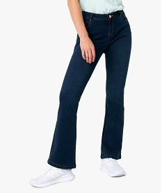 jean femme coupe bootcut avec surpiqures contrastantes bleuA454601_1