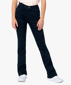 GEMO Jean femme coupe Bootcut avec surpiqûres contrastantes Bleu