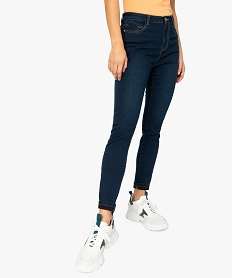 GEMO Jean femme coupe slim taille haute Bleu