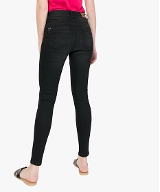 jean femme coupe skinny avec zip en bas de jambe noirA455701_3