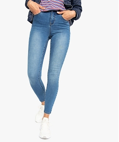 GEMO Jean femme taille haute coupe skinny en stretch Gris