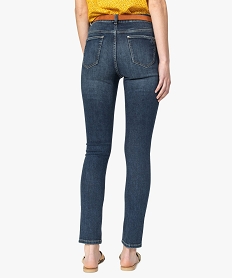 jean femme coupe slim taille normale avec ceinture en velours bleu pantalons jeans et leggingsA456601_3