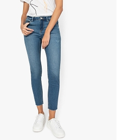 GEMO Jean femme coupe skinny longueur 78ème bord franc Gris