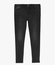 jean femme slim avec fentes dans le bas noir pantalons jeans et leggingsA457301_4