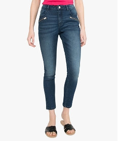 GEMO Jean femme skinny 78e à taille haute Bleu