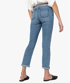 jean femme coupe boyfriend avec ceinture tissee gris pantalons jeans et leggingsA458601_3