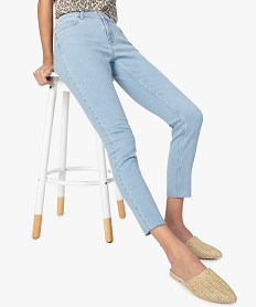 GEMO Jean femme coupe slim finitions bord-franc Bleu