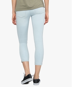 jean femme coupe slim longueur 78eme avec bas zippe bleu pantalons jeans et leggingsA459001_3