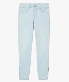 jean femme coupe slim longueur 78eme avec bas zippe bleu pantalons jeans et leggingsA459001_4