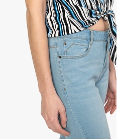 bermuda femme en jean avec revers cousus bleu shortsA459501_2