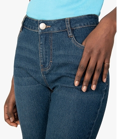 bermuda femme en jean avec revers cousus bleuA459601_2