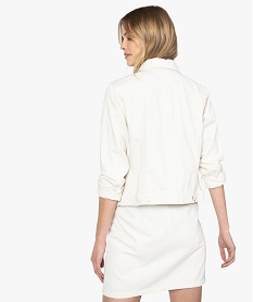 veste femme en toile de coton unie blancA459901_3