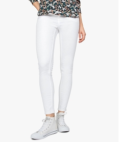 GEMO Jean femme blanc coupe skinny Blanc