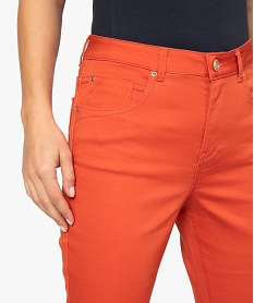 pantalon femme coupe regular en stretch orangeA460601_2