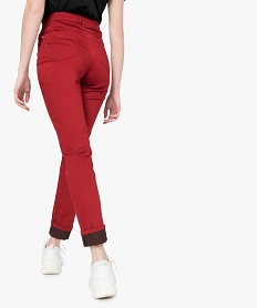 pantalon femme coupe regular en stretch rougeA460801_3