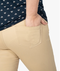 pantalon femme stretch 5 poches uni beigeA461801_2