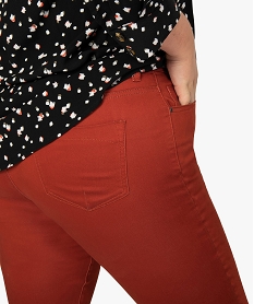 pantalon femme stretch 5 poches uni rougeA461901_2