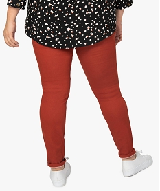 pantalon femme stretch 5 poches uni rouge pantalons et jeansA461901_3