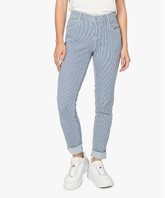GEMO Jean femme coupe slim à rayures Imprimé