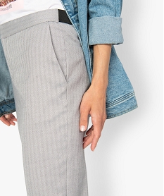 pantalon femme coupe large a motifs chevrons avec taille elastiquee imprimeA462401_2