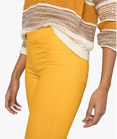 pantalon femme jegging colore a taille elastique jauneA463201_2
