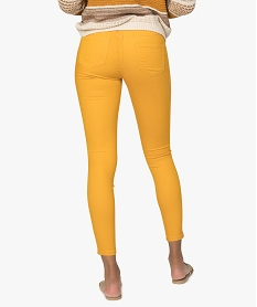 pantalon femme jegging colore a taille elastique jauneA463201_3