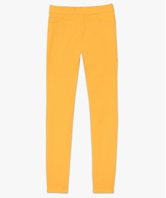 pantalon femme jegging colore a taille elastique jauneA463201_4