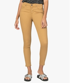 pantalon femme skinny stretch taille basse orangeA463301_1