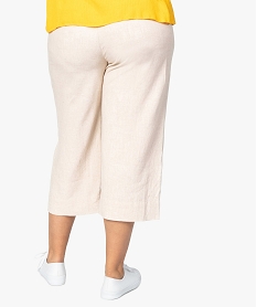 pantalon femme coupe ample boutonne dans le bas beige pantalons et jeansA465601_3