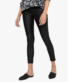 GEMO Pantalon femme enduit coupe skinny Noir