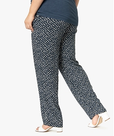 pantalon femme grande taille large et fluide imprime a taille elastiquee imprime pantalons et jeansA467401_3