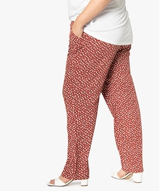 pantalon femme grande taille large et fluide imprime a taille elastiquee imprime pantalons et jeansA467501_3